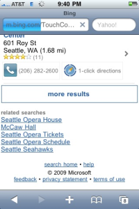 Microsoft Bing Mobile Screenshot