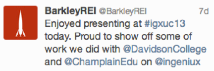 Barkley REI Tweet Ingeniux User Conference