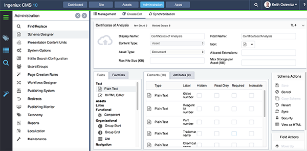 Configuring Asset Schemas Ingeniux CMS 10