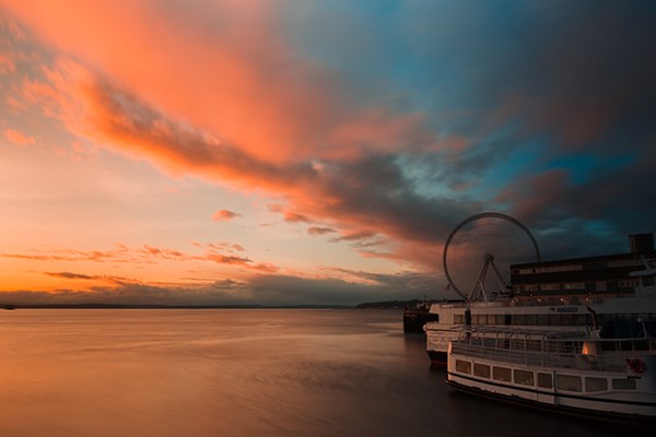 Seattle Great Wheel Sunset